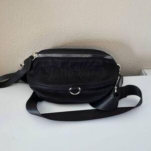 Dolls Kill Black Embroidered Belt Bag Fannypack NWOT